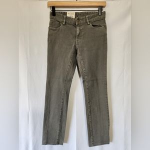 NILI LOTAN GREY CHARCOAL LOW RISE SKINNY JEAN, SIZE 2